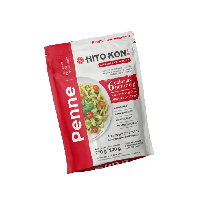 Embalagem Hito Kon Penne — shirataki de konjac